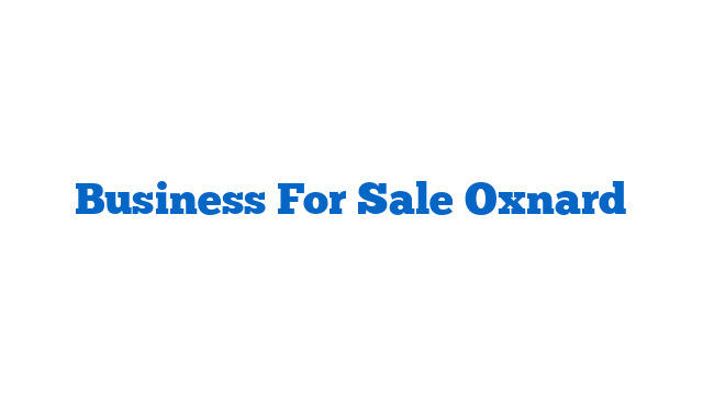 Business For Sale Oxnard