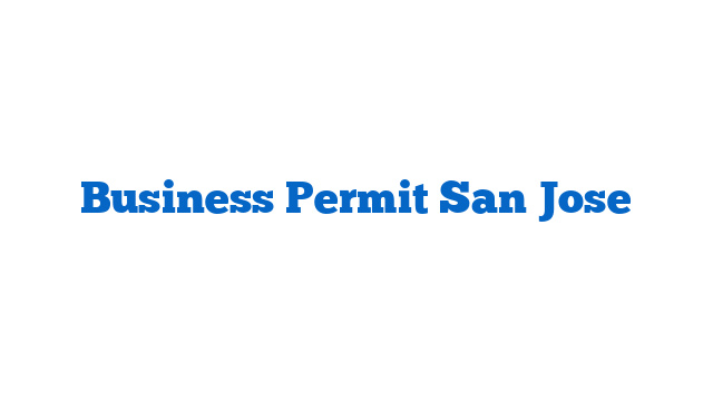 Business Permit San Jose
