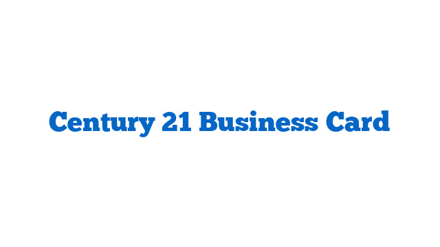 Century 21 Business Card