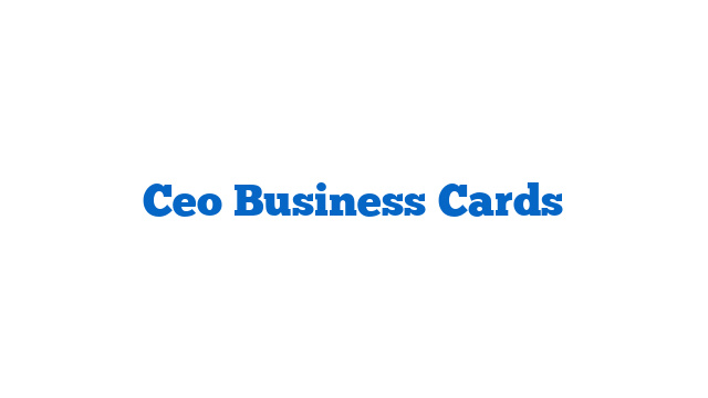 Ceo Business Cards