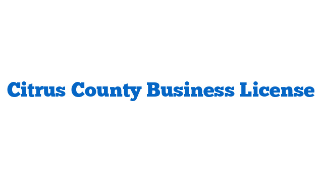 Citrus County Business License