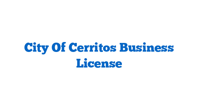 City Of Cerritos Business License