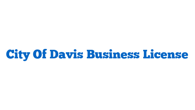 City Of Davis Business License