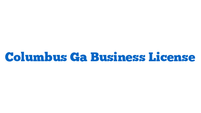 Columbus Ga Business License