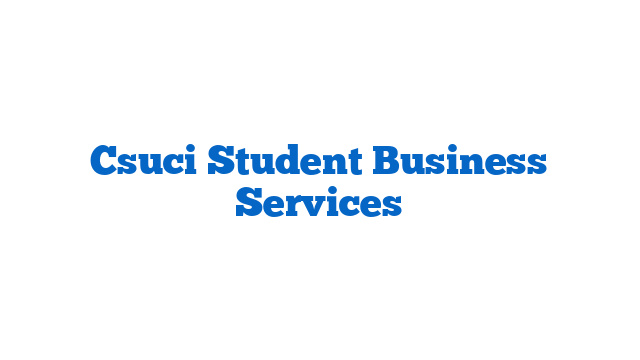 Csuci Student Business Services