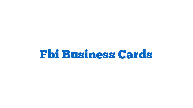 Fbi Business Cards