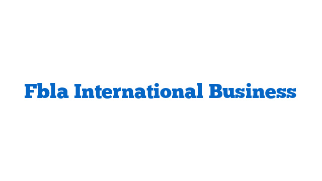 Fbla International Business