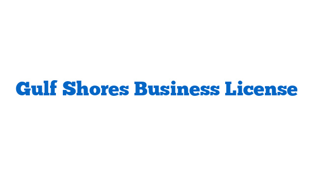 Gulf Shores Business License
