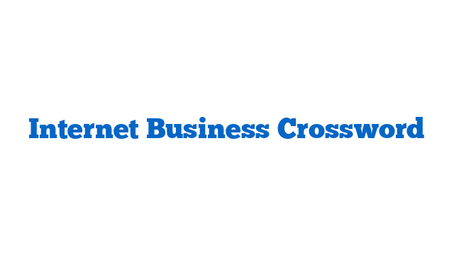 Internet Business Crossword