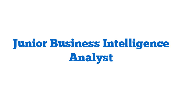 Junior Business Intelligence Analyst
