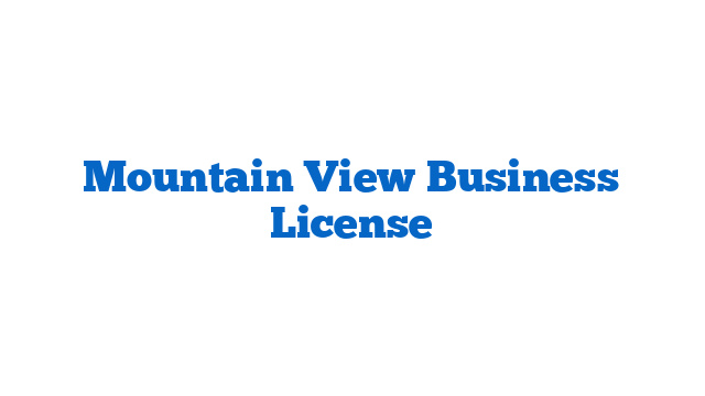 Mountain View Business License