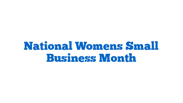 National Womens Small Business Month