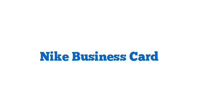Nike Business Card