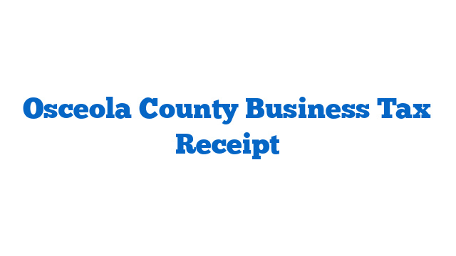 Osceola County Business Tax Receipt