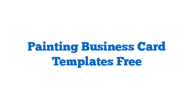 Painting Business Card Templates Free