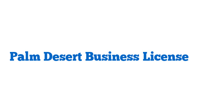 Palm Desert Business License