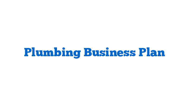 Plumbing Business Plan