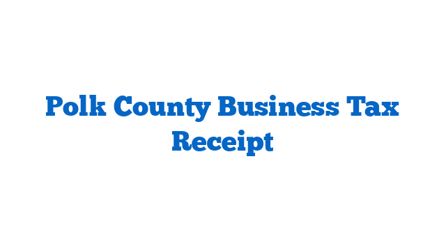 Polk County Business Tax Receipt