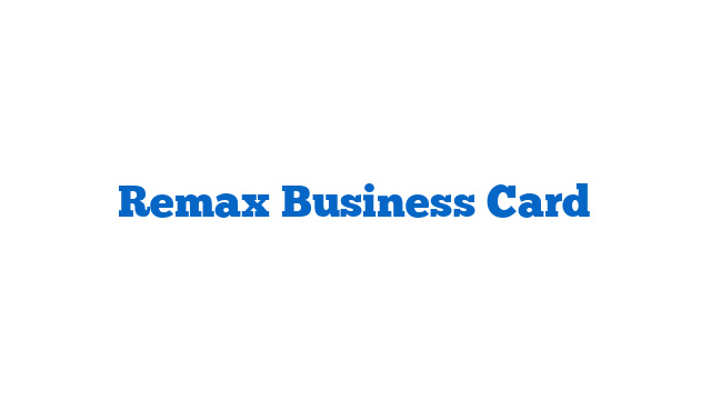 Remax Business Card