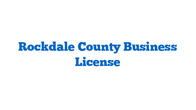 Rockdale County Business License