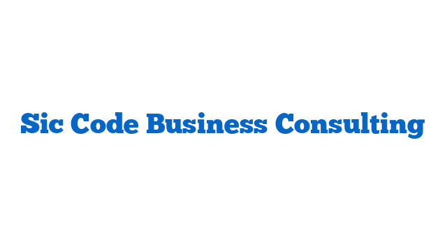 Sic Code Business Consulting