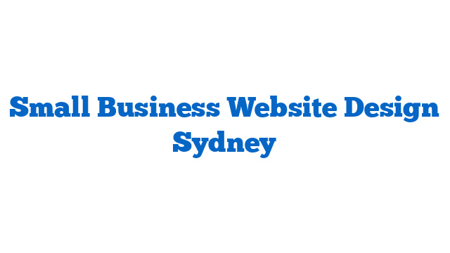 Small Business Website Design Sydney
