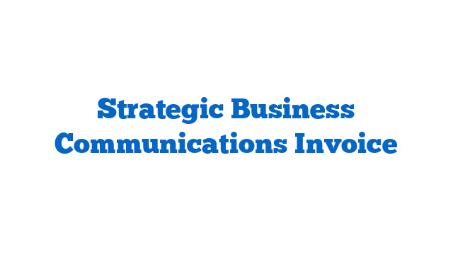 Strategic Business Communications Invoice