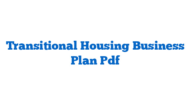 Transitional Housing Business Plan Pdf